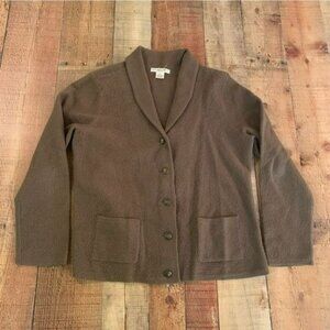 Jillian Jones womens sz S vintage petite wool v-neck button down cardigan green